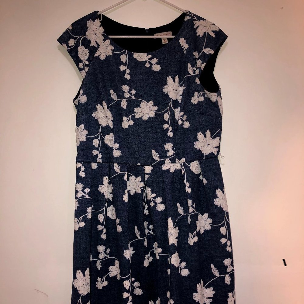 jean dress with flowers